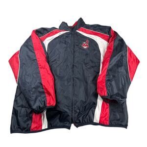Cleveland Indians Jacket Reversible XL Zip Up MLB Baseball Vintage